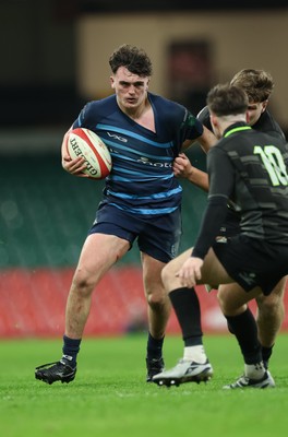 101225 - Coleg Cymoedd v Ysgol Gyfun Gymraeg Glantaf, Welsh Schools and Colleges Boys U18 Final - Efan Jenkins of Ysgol Gymraeg Glantaf charges forward