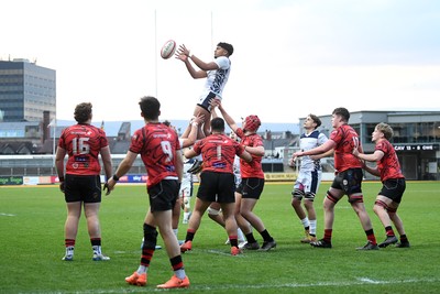 270426 - Coleg Gwent v Cardiff and Vale College - WSC Boys U18 Development Final -  Road To Principality Finals - Cardiff line-out