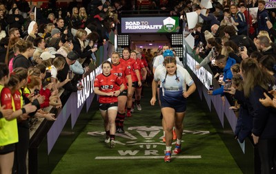 101225 - Coleg Gwent v Llandovery College Welsh Schools and Colleges Girls U18 Final - The teams make their way onto the pitch