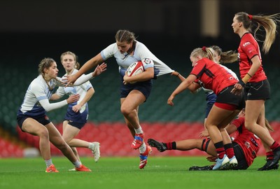 101225 - Coleg Gwent v Llandovery College Welsh Schools and Colleges Girls U18 Final - Erin Jones of Llandovery College charges forward