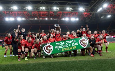101225 - Coleg Gwent v Llandovery College Welsh Schools and Colleges Girls U18 Final - Coleg Gwent celebrate winning the final