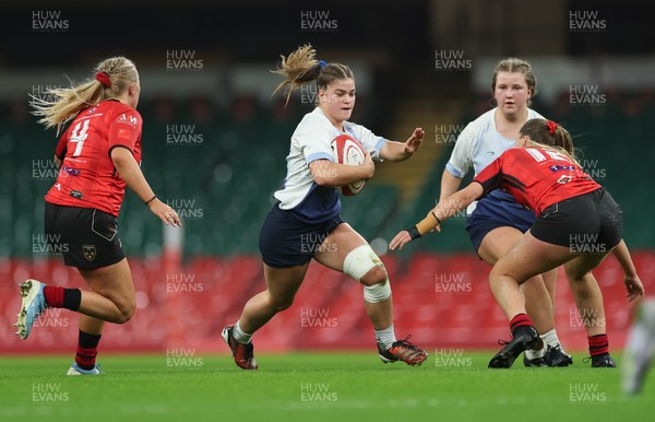 101225 - Coleg Gwent v Llandovery College Welsh Schools and Colleges Girls U18 Final - Ffion Tune of Llandovery College charges forward
