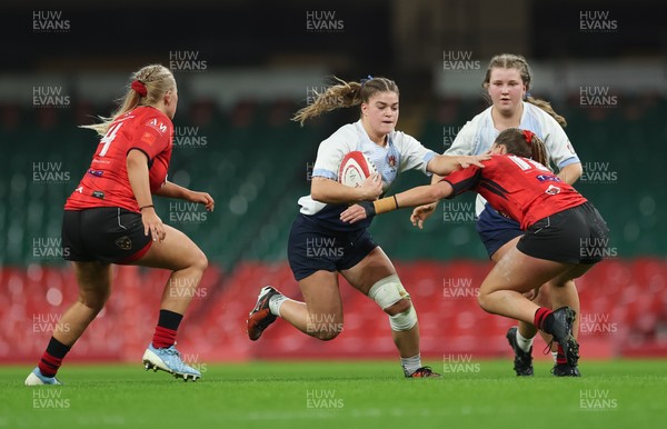101225 - Coleg Gwent v Llandovery College Welsh Schools and Colleges Girls U18 Final - Ffion Tune of Llandovery College charges forward