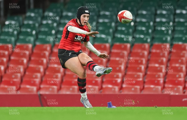 101225 - Coleg Gwent v Llandovery College Welsh Schools and Colleges Girls U18 Final - Sienna McCormack of Coleg Gwent takes conversion