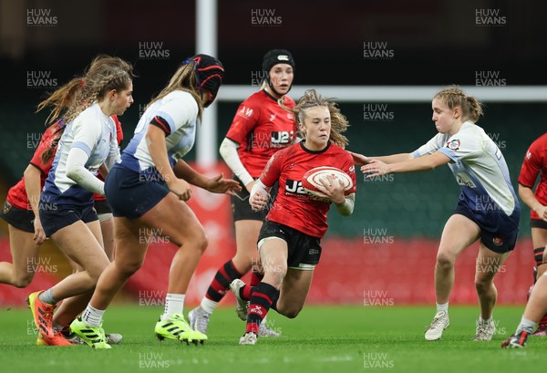 101225 - Coleg Gwent v Llandovery College Welsh Schools and Colleges Girls U18 Final - Megan Thomas of Coleg Gwent charges forward
