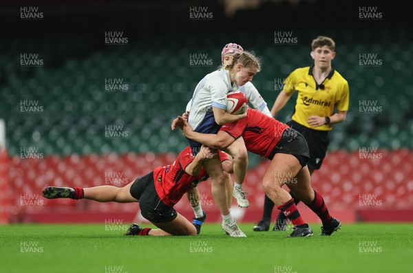101225 - Coleg Gwent v Llandovery College Welsh Schools and Colleges Girls U18 Final - Breannagh Davidson of Llandovery College charges forward