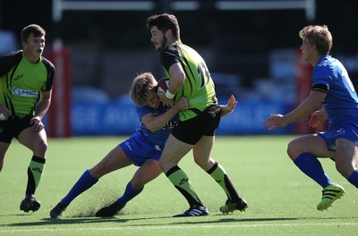 051016 - Coleg y Cymoedd v Gower College, WRU Wednesday U18 League - Jo Vickers of Coleg y Cymoedd is tackled