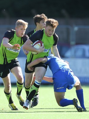 051016 - Coleg y Cymoedd v Gower College, WRU Wednesday U18 League - Sion Edwards of Coleg y Cymoedd looks to break away