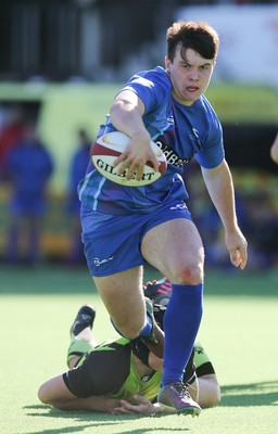 051016 - Coleg y Cymoedd v Gower College, WRU Wednesday U18 League - Callum Carson of Gower College races in to score try