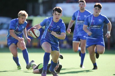 051016 - Coleg y Cymoedd v Gower College, WRU Wednesday U18 League - Callum Carson of Gower College races in to score try