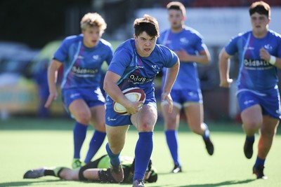 051016 - Coleg y Cymoedd v Gower College, WRU Wednesday U18 League - Callum Carson of Gower College races in to score try