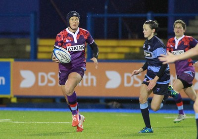 071114 - Combined Services Ladies v Cardiff Blues Ladies - Remembrance Rugby for The British Legion -Gemma Rowlands of Combined Services Ladies takes on Laurie Harris of Cardiff Blues Ladies(c) Huw Evans Agency