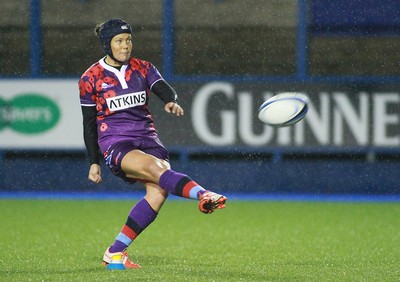 071114 - Combined Services Ladies v Cardiff Blues Ladies - Remembrance Rugby for The British Legion -Gemma Rowlands of Combined Services Ladies kicks a goal(c) Huw Evans Agency