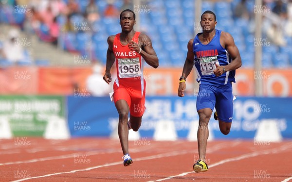 091010 - Commonwealth Games Delhi 2010 - Christian Malcolm competes in the mens 200 meters round 1 heats