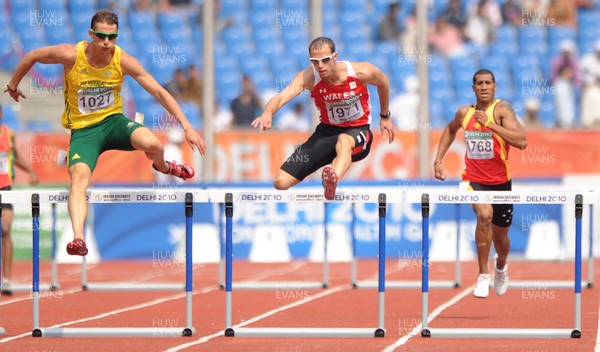 091010 - Commonwealth Games Delhi 2010 - Rhys Williams competes in the mens 400 meters hurdles round 1 heats