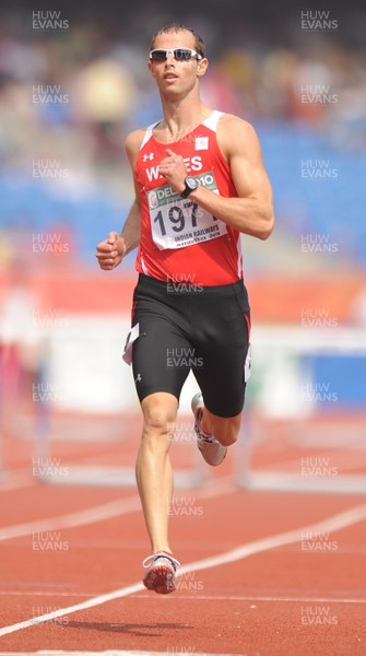 091010 - Commonwealth Games Delhi 2010 - Rhys Williams competes in the mens 400 meters hurdles round 1 heats