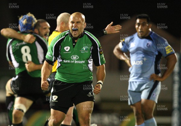 Magners League, Sportsground 18/9/2009 Connacht vs Cardiff Blues Connacht's Adrian Flavin celebrates at the final whistle 