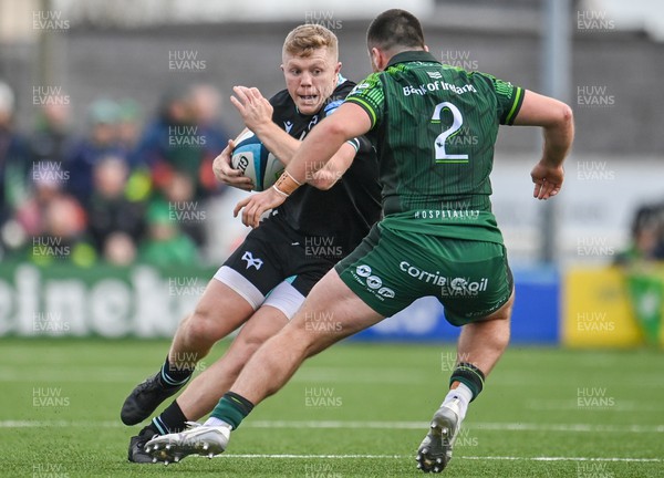 211023 - Connacht v Ospreys - United Rugby Championship - Keiran Williams of Ospreys in action against Dylan Tierney-Martin of Connacht