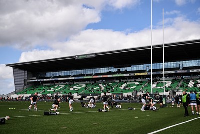 280326 - Connacht Rugby v Ospreys, United Rugby Championship - Ospreys warm up ahead of the match