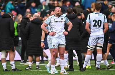 280326 - Connacht Rugby v Ospreys, United Rugby Championship - Sam Parry of Ospreys reacts at the end of the match