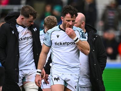280326 - Connacht Rugby v Ospreys, United Rugby Championship - Luke Morgan of Ospreys at the end of the match