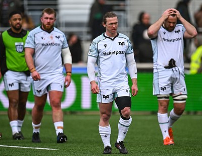 280326 - Connacht Rugby v Ospreys, United Rugby Championship - Harri Williams of Ospreys at the end of the match