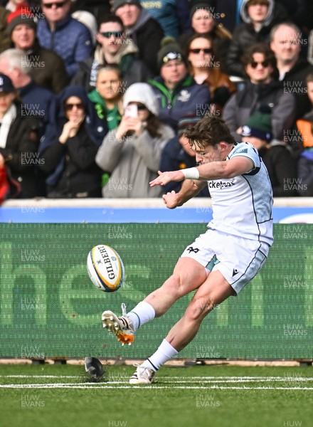 280326 - Connacht Rugby v Ospreys, United Rugby Championship - Dan Edwards of Ospreys takes a conversion