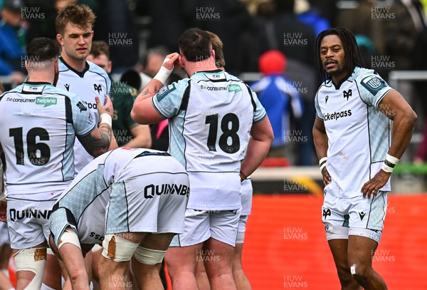 280326 - Connacht Rugby v Ospreys, United Rugby Championship - Dan Kasende of Ospreys after his side's defeat 