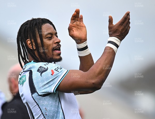 280326 - Connacht Rugby v Ospreys, United Rugby Championship - Dan Kasende of Ospreys after his side's defeat 