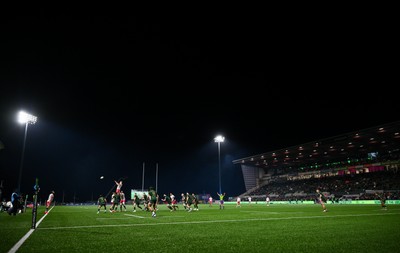 130326 - Connacht v Scarlets - United Rugby Championship - Jarrod Taylor of Scarlets wins possession in a line-out