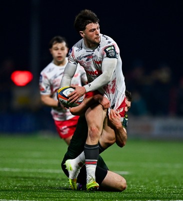 130326 - Connacht v Scarlets - United Rugby Championship - Joe Roberts of Scarlets in action against Cathal Forde of Connacht