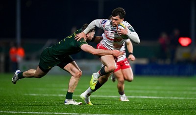 130326 - Connacht v Scarlets - United Rugby Championship - Joe Roberts of Scarlets in action against Cathal Forde of Connacht