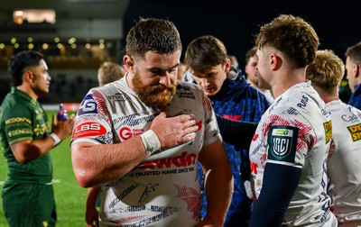 130326 - Connacht v Scarlets - United Rugby Championship - Kemsley Mathias of Scarlets after the match