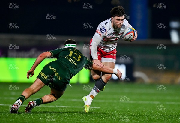 130326 - Connacht v Scarlets - United Rugby Championship - Joe Roberts of Scarlets in action against John Devine of Connacht