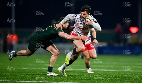 130326 - Connacht v Scarlets - United Rugby Championship - Joe Roberts of Scarlets in action against Cathal Forde of Connacht