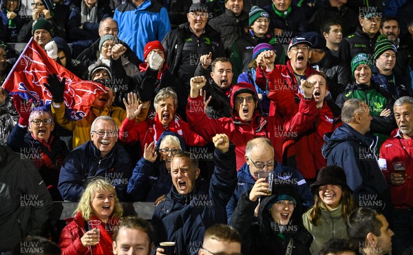 211022 - Connacht v Scarlets - BKT United Rugby Championship - Scarlets fans