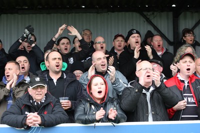 060414 - Cornish Pirates v Pontypridd, British and Irish Cup Quarter Final - Pontypridd supporters cheer the team at the end of the match