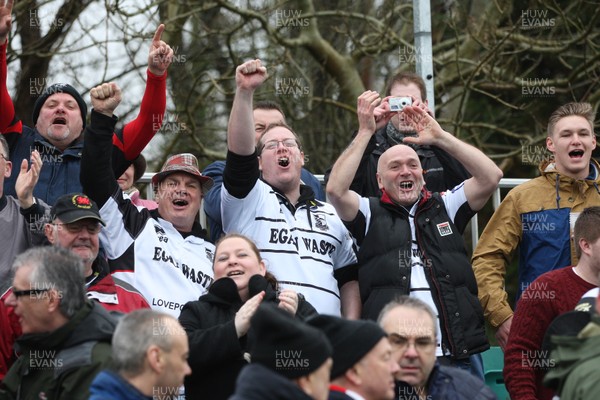 060414 - Cornish Pirates v Pontypridd, British and Irish Cup Quarter Final - Pontypridd supporters cheer the team at the end of the match
