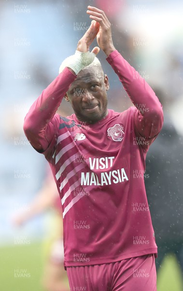 010424 - Coventry City v Cardiff City - Sky Bet Championship - Jamilu Collins of Cardiff applauds the travelling fans at the end of the match
