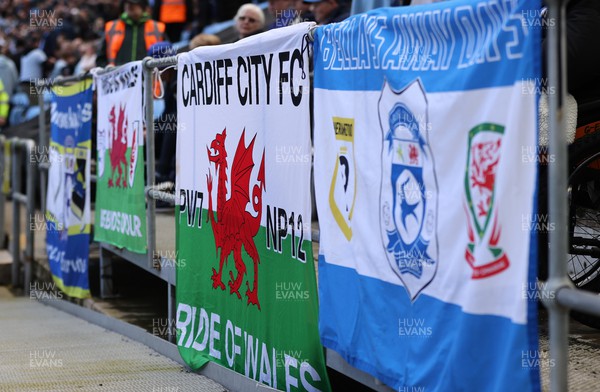 010424 - Coventry City v Cardiff City - Sky Bet Championship - Flags in front of the travelling fans