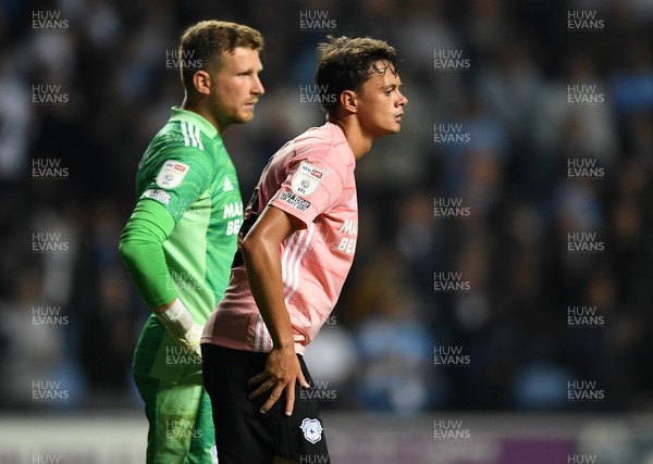 150921 - Coventry City v Cardiff City - EFL SkyBet Championship - Dillon Phillips and Perry Ng of Cardiff City look dejected