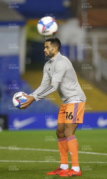 201020 - Coventry City v Cardiff City - Sky Bet Championship - Curtis Nelson of Cardiff warms up