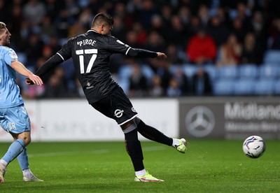 021121 - Coventry City v Swansea City - SkyBet Championship - Joel Piroe of Swansea City scores a goal