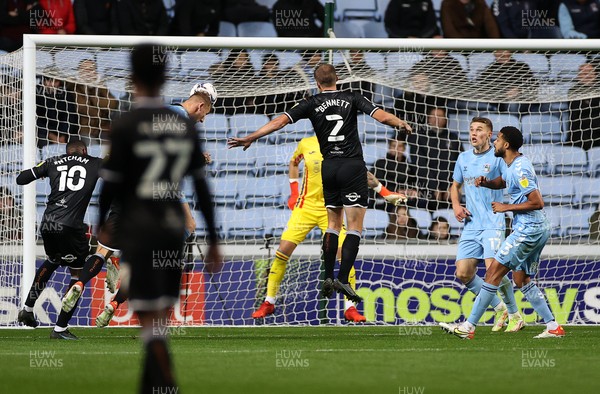 021121 - Coventry City v Swansea City - SkyBet Championship - Kyle McFadzean of Coventry City headers the ball in to score a goal