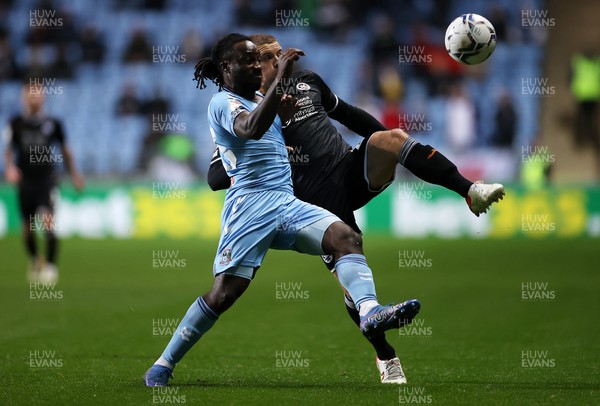 021121 - Coventry City v Swansea City - SkyBet Championship - Jake Bidwell of Swansea City is tackled by Fankaty Dabo of Coventry City