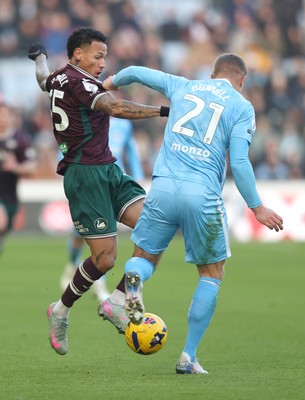 261225 - Coventry City v Swansea City - Sky Bet Championship - Ronald of Swansea and Jake Bidwell of Coventry