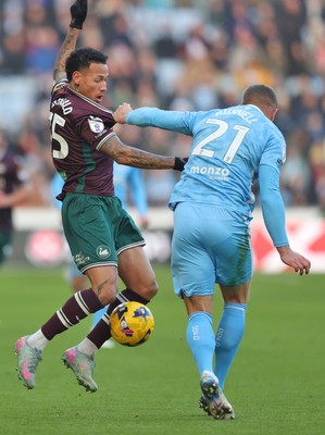 261225 - Coventry City v Swansea City - Sky Bet Championship - Ronald of Swansea and Jake Bidwell of Coventry