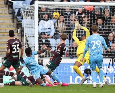 261225 - Coventry City v Swansea City - Sky Bet Championship - Zan Vipotnik of Swansea and Jake Bidwell of Coventry