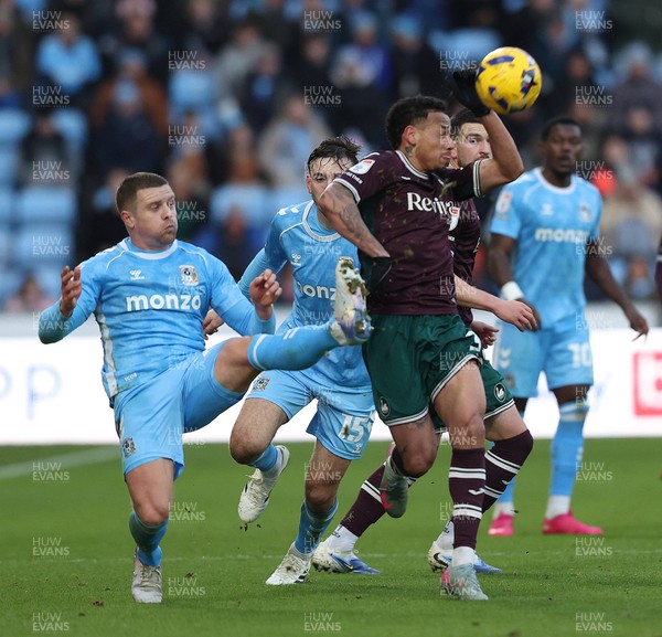 261225 - Coventry City v Swansea City - Sky Bet Championship - Ronald of Swansea and Jake Bidwell of Coventry