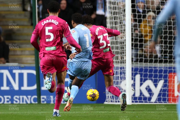 291223 - Coventry City v Swansea City - SkyBet Championship - Haji Wright of Coventry scores a goal